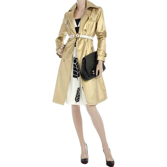 Temperley London 100% Silk Flutter Sleeve Ivory Printed Leaf Tea Dress, US 2 - Picture 2 of 12